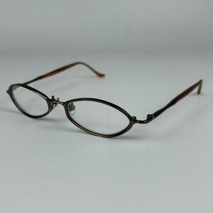 KATA Bravo Unisex Eyeglasses Frame Oval Brown Metal Acetate Eyewear 50-18-135mm